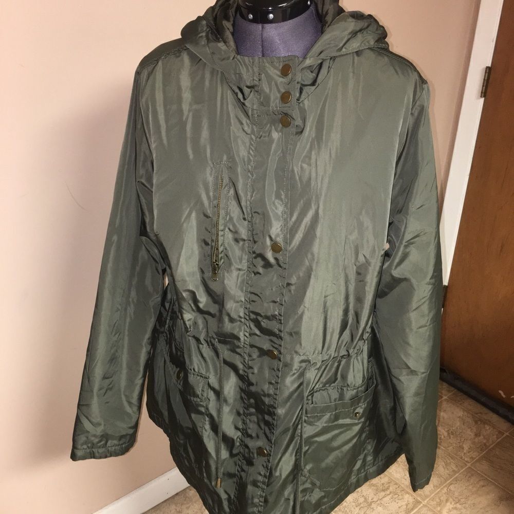 Forever 21 green hooded jacket plus size 1X